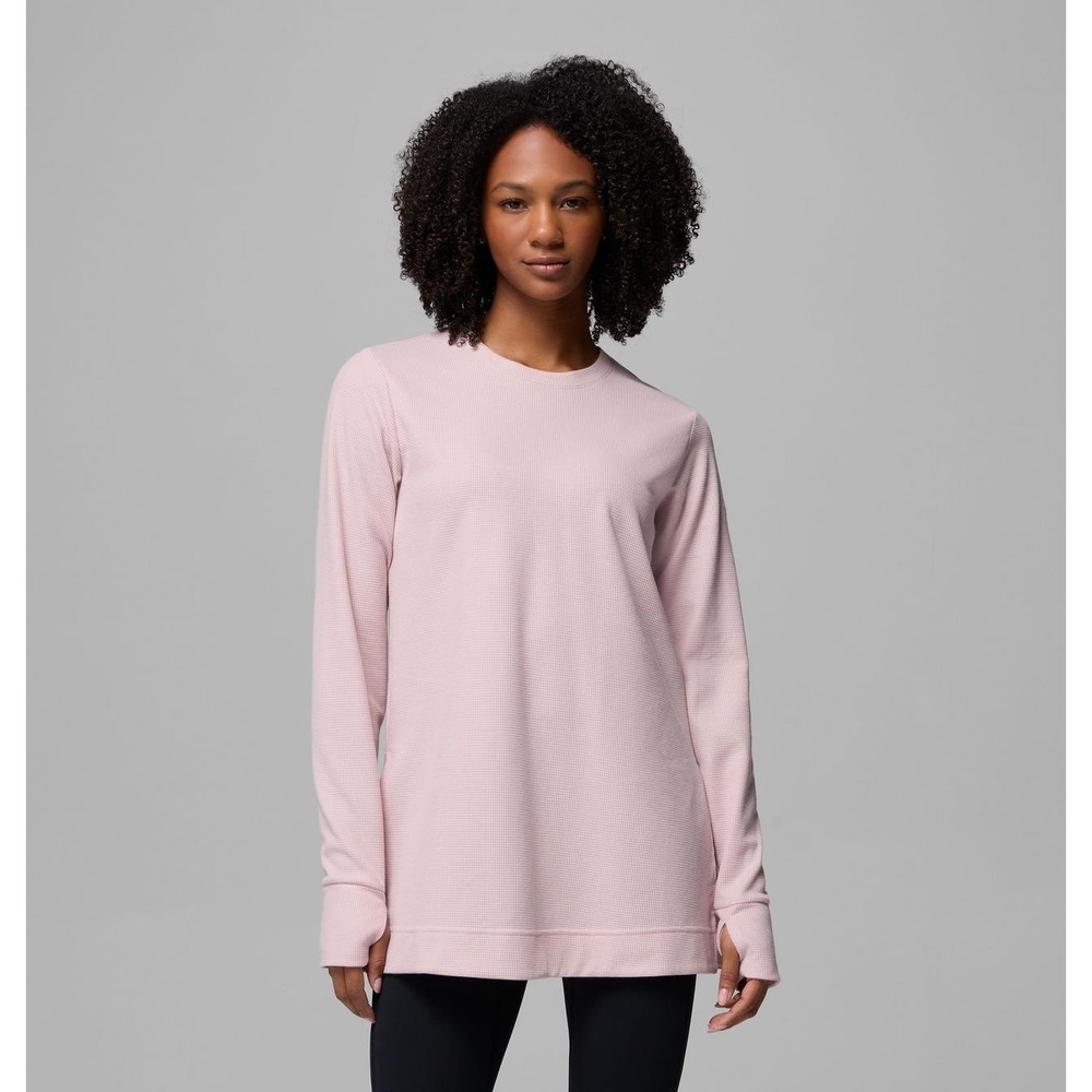 Columbia PFG Holly Hideaway Waffle Tunic Womens S Pink Thumbhole Thermal AL9157